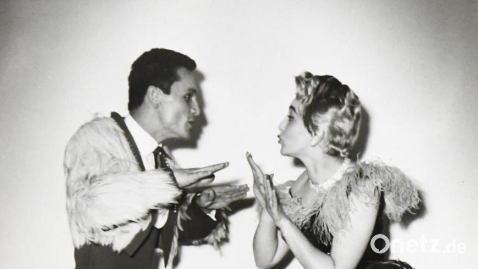 &quot;Als &quot;Spatz und Spätzin&quot; brachten Rudi und Inge Hermann in den 50er Jahren ihr Publikum in ganz Europa zum Lachen. Auch in der Sendung &quot;Die weißblaue Drehorgel&quot; waren die beiden häufiger Gast. Repro: Gabi Schönberger