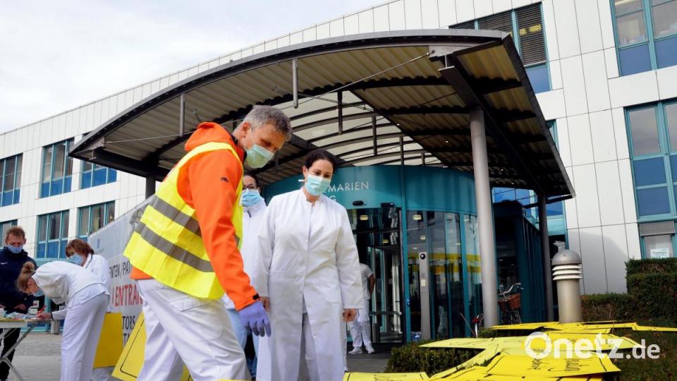 Aktive Mittagspause am Klinikum St. Marien in Amberg. Bild: Stephan Huber