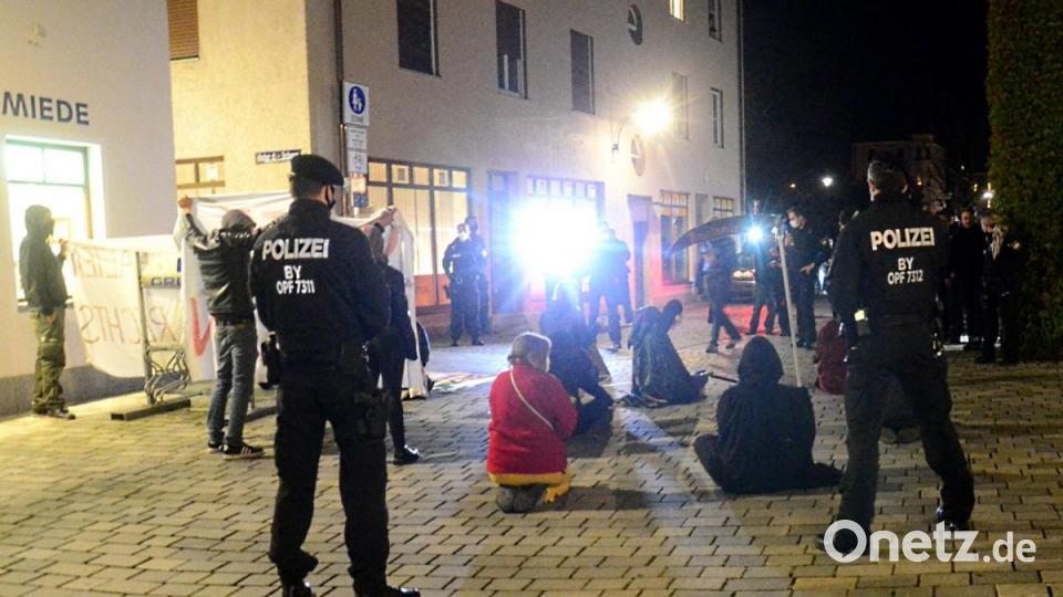 Blockade in der Schulgasse. Bild: Kunz