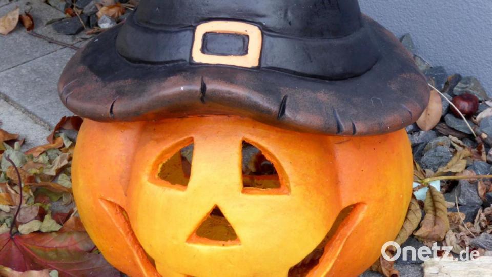 Ein Kürbiskopf im Spukgarten der Familie Bauer. Bild: fsb