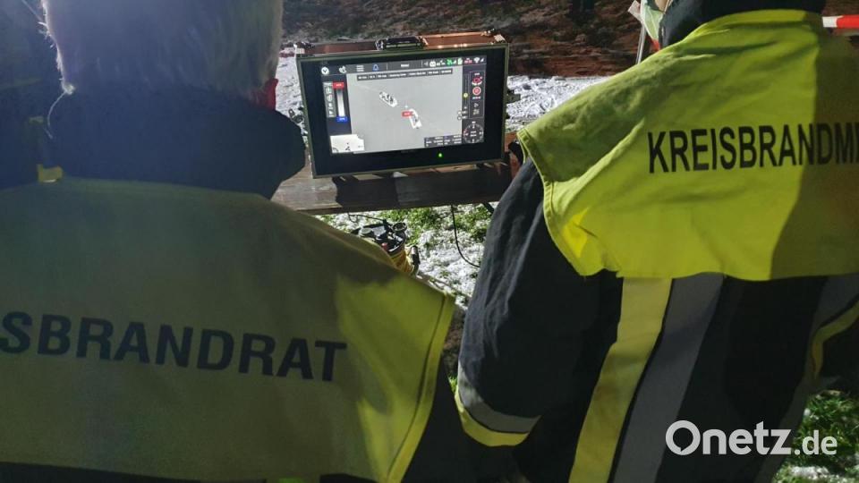 Der dritte Einsatz für die Fachgruppe Drohne des Landkreises Amberg-Sulzbach führte zu einer Vermisstensuche nach Unterklausen, welche sich dann in den benachbarten Landkreis in die Ortschaft Happurg verlagerte. Bild: egl