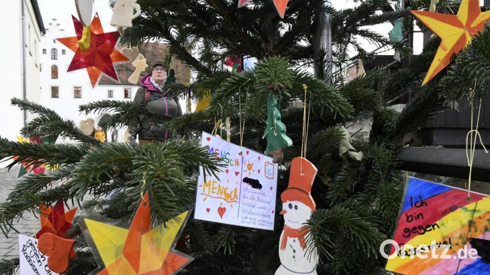 Weihnachtsbäume in der Innenstadt von Amberg. Bild: Petra Hartl