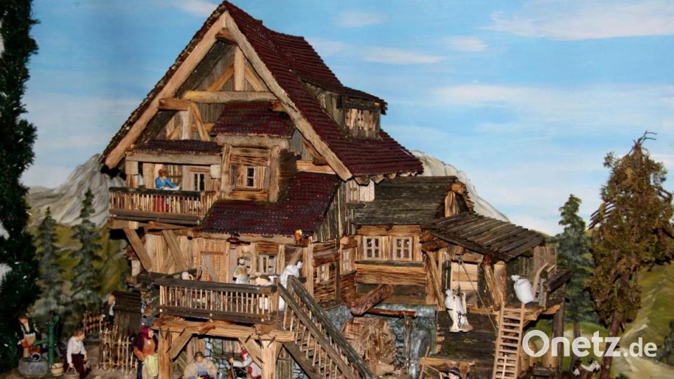 Eine Mühle als alpenländische Weihnachtskrippe mit sehr viel Detailtreue. Bild: ds