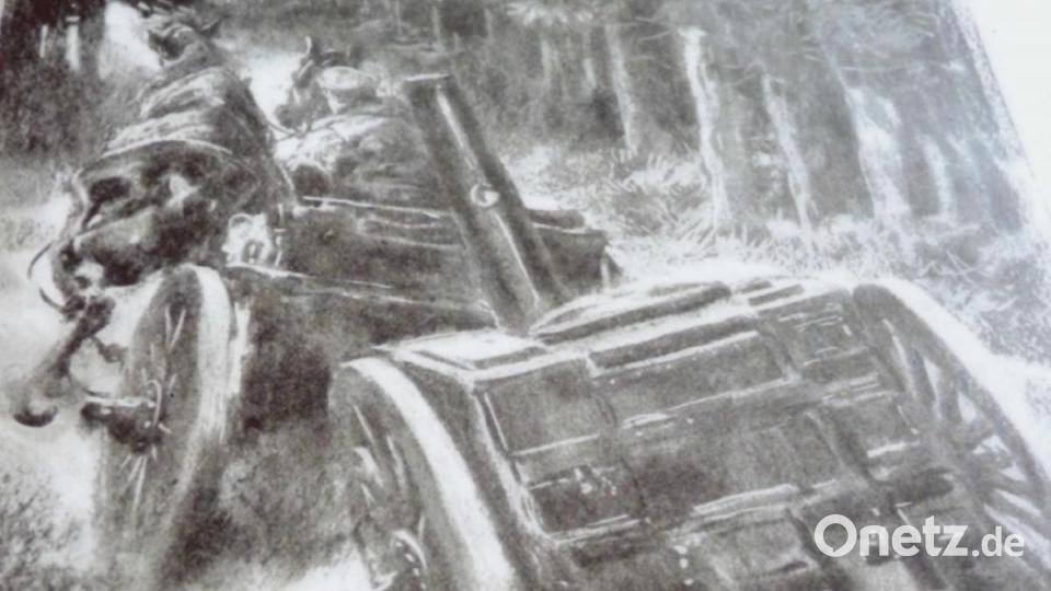 Im Galopp an die Front so gelangte nach Möglichkeit zumindest einmal am Tag eine warme Mahlzeit zu den Kämpfern in den Schützengräben. Bild: Archiv Werner Luber
