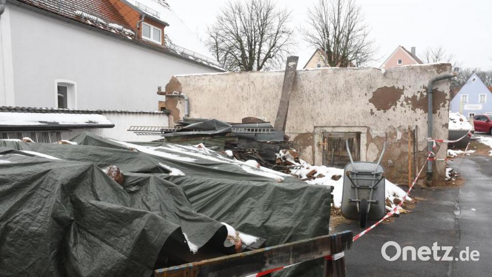 Rückansicht des eingestürzten Hauses in der Freyung in Neustadt. Bild: Gabi Schönberger