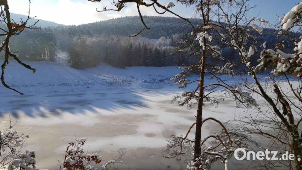Besonderes Wintererlebnis beim Rundweg um den Eixendorfer Stausee. Bild: mp