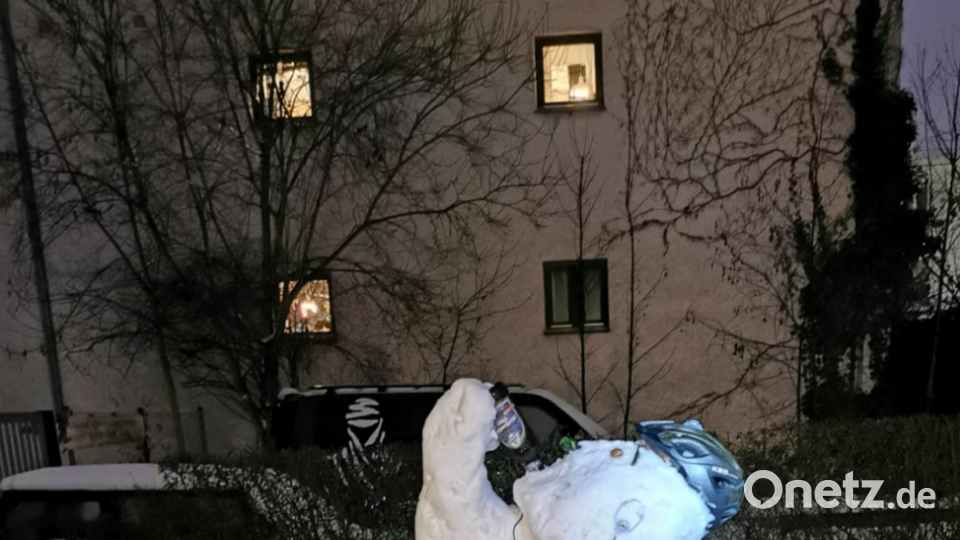 Ein etwas anderer Schneemann aus Regensburg. Bild: exb/Harald Paschke