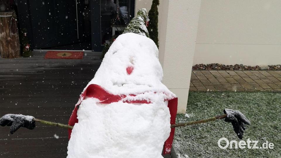 Hartnäckig hielt der Schneemann von Markus Prifling sieben Tage den Sonnenstrahlen stand. Bild: Markus Prifling/exb