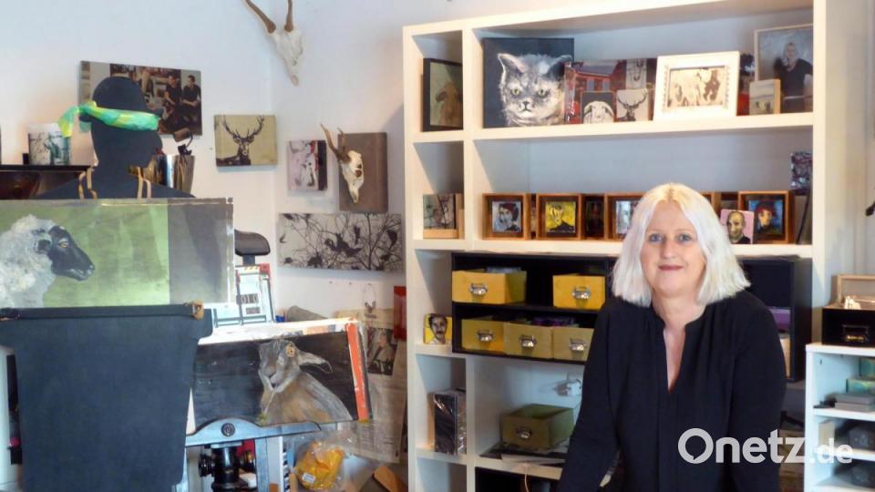 Marthe Leithenmayr in ihrer Kunstwerkstatt. Bild: fsb