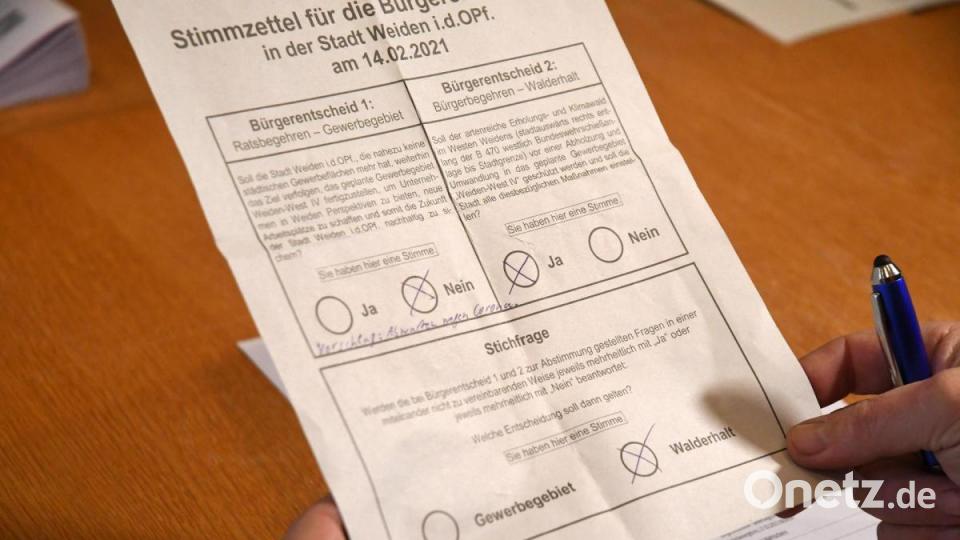 Der handschriftliche Vorschlag "Abwarten wegen Corona" macht diesen Stimmzettel ungültig. Bild: Gabi Schönberger