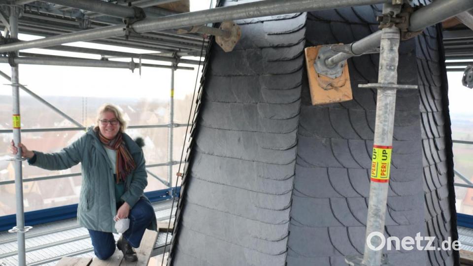 Die Kirchturmspitze ist hier bereits richtig schmal.
Wieder ist die Handwerkskunst der Firma Wolfram zu bewundern. Bild: rpp