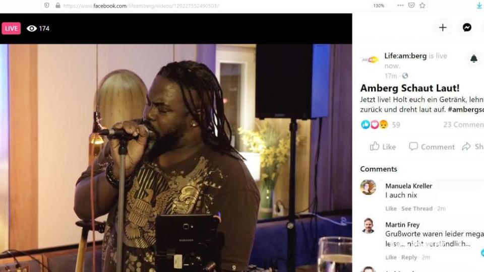 &quot;Dolo&quot; überrascht mit seiner Version von &quot;Plush&quot; der Stone Temple Pilots. Screenshot: life:am:berg/Facebook/dwi