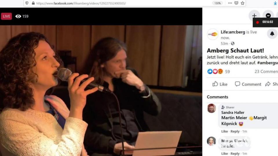 Marie Bräuer stellte ihre kraftvolle und überzeugende Stimme unter Beweis. Screenshot: life:am:berg/Facebook/dwi