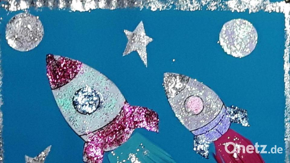 Malwettbewerb beim Verein Neue Zeiten zur Erinnerung an Juri Gagarins ersten bemannten Flug ins Weltall Bild:  Arkadii Voloshyn/exb