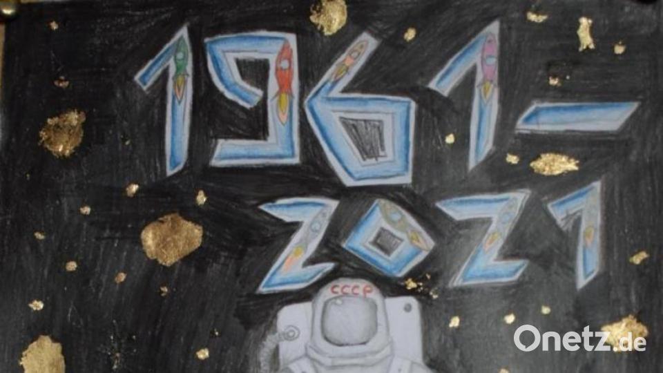 Malwettbewerb beim Verein Neue Zeiten zur Erinnerung an Juri Gagarins ersten bemannten Flug ins Weltall Bild:  Arkadii Voloshyn/exb