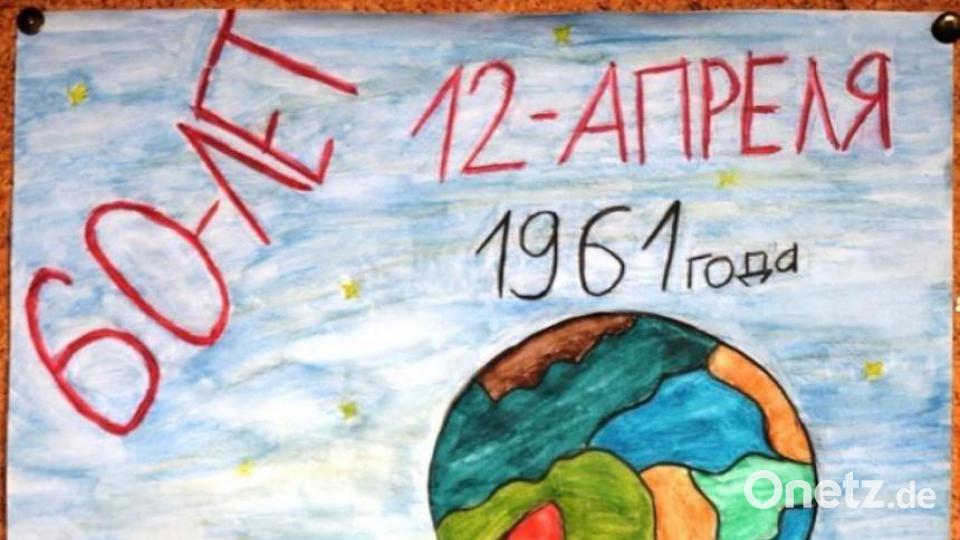 Malwettbewerb beim Verein Neue Zeiten zur Erinnerung an Juri Gagarins ersten bemannten Flug ins Weltall Bild:  Arkadii Voloshyn/exb