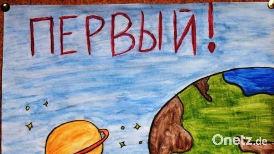 Malwettbewerb beim Verein Neue Zeiten zur Erinnerung an Juri Gagarins ersten bemannten Flug ins Weltall Bild:  Arkadii Voloshyn/exb