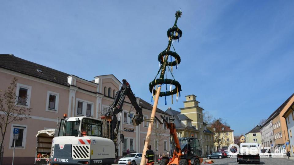 Und immer aufwärts mit dem Maibaum. Bild: jr