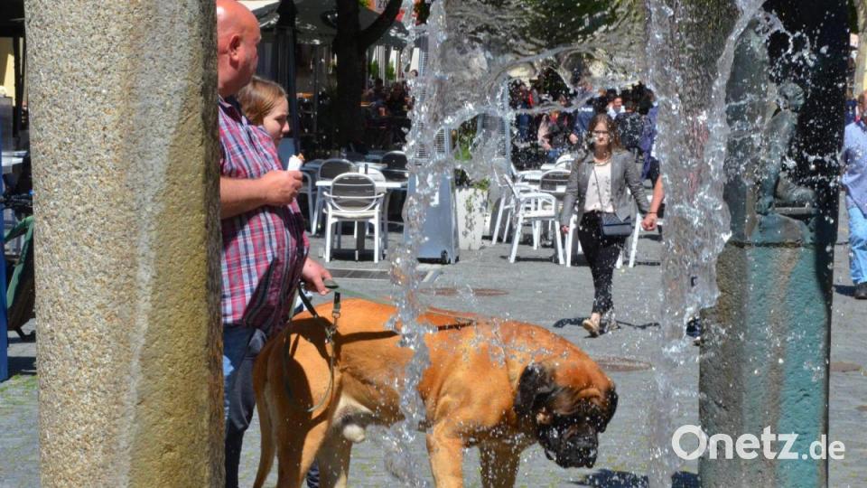 Sonntag ohne Maske in der Weidener Fußgängerzone. Bild: Kunz