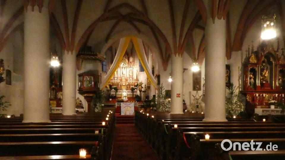 In der wunderschönen historischen Dorfkirche St. Margaretha wurde an der traditionellen Andacht zum Start der Wallfahrt festgehalten. Leider war dies nur im kleinen Kreis möglich. Bild: rpp
