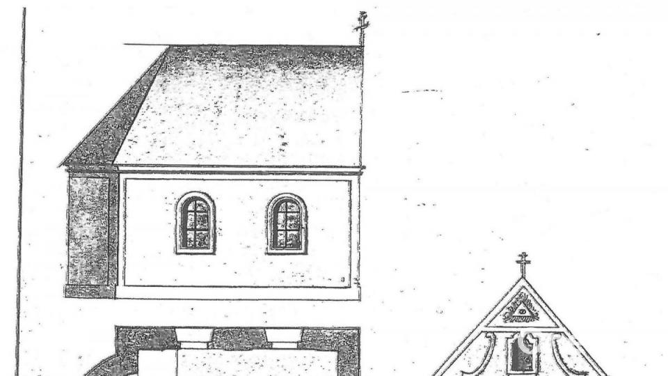 Die Kirche in Premenreuth: Der erste Kirchenbau von 1773 ist nur eine vergrößerte Kapelle (innen: 4,5 Meter mal 5,4 Meter), der eine noch kleinere Kapelle aus dem Jahrhundert zuvor ersetzte. Wegen der Tausenden von Wallfahrern jedes Jahr zum Maria Hilf-Gnadenbild und wegen Baufälligkeit Abriss 1799. Bild: exb