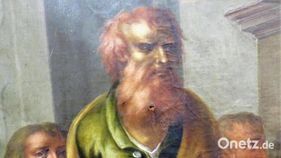 In zahlreichen Darstellungen hat sich Maurus Fuchs selbst verewigt. Hier versteckt er sich als Apostel hinter Judas. Bild: ubb