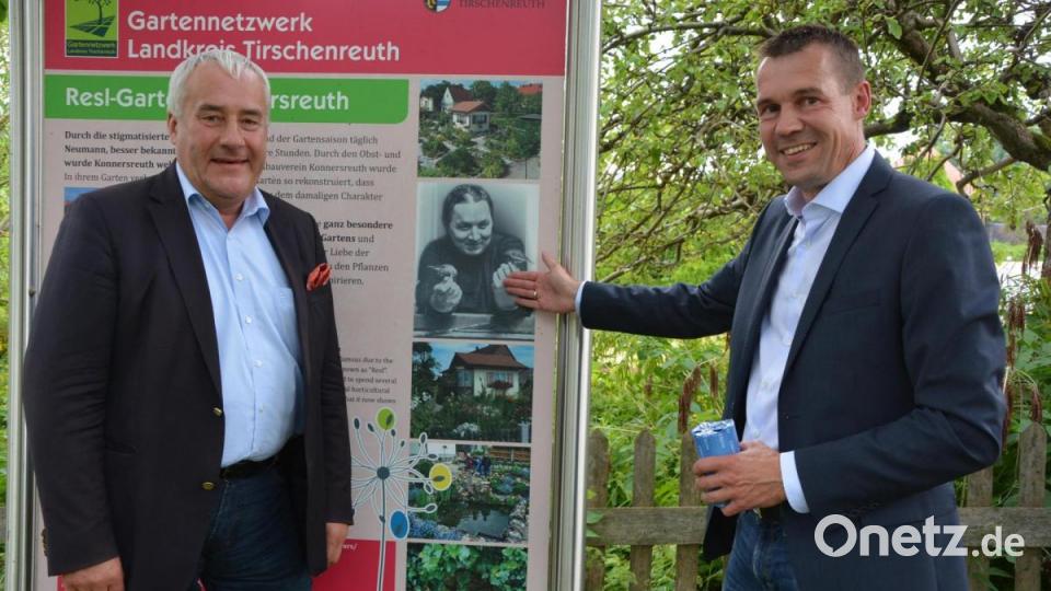 CSU-Ortsvorsitzender Andreas Malzer (rechts) hieß Ludwig Spaenle im Resl-Garten willkommen. Bild: jr