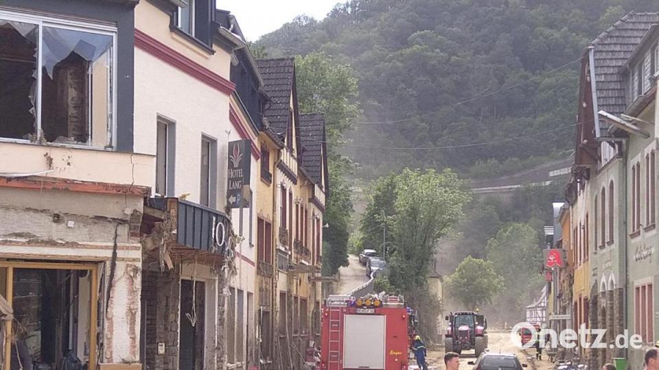 Hier in Altenahr helfen die Einsatzkräfte aus Weiden und dem Landkreis Neustadt. Bild: Kreisbrandrat Marco Saller