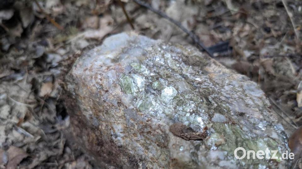 Muskovit, auch Katzensilber genannt, ist ein glimmerndes Mineral. Bild: exb/Verena Bauer