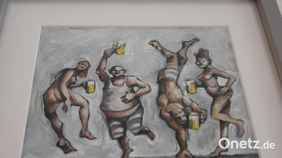 &quot;Bierballett&quot; vom Neustädter Künstler Stefan Schadeck im Brauhaus Floß. Bild: ui