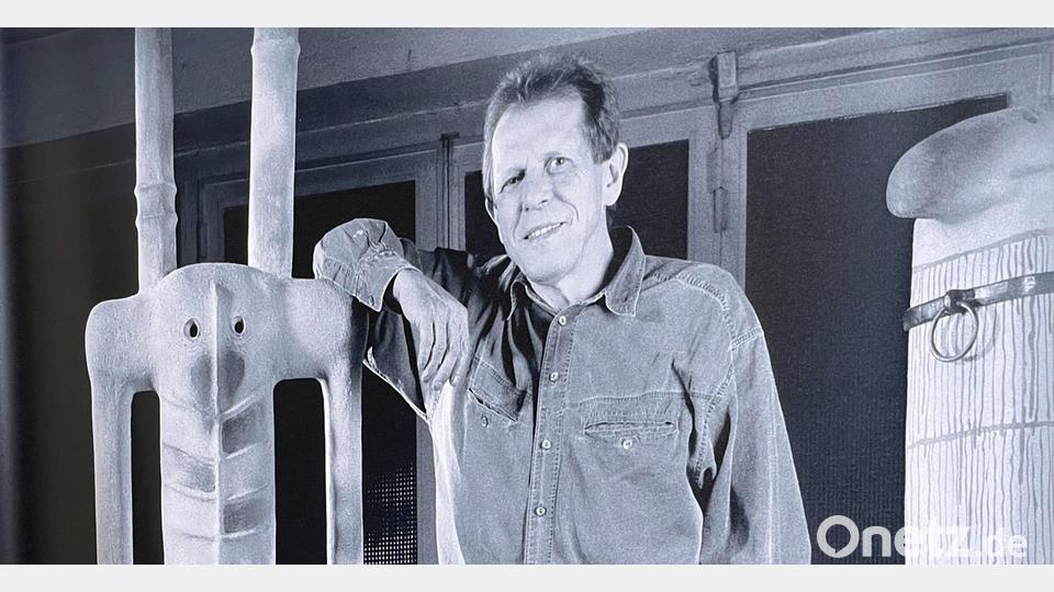 Ein Bild des Schwandorfer Künstlers Peter Mayer in der posthumen Ausstellung &quot;Peter Meyer – Totems und Fabelwesen. Reise ins Paradies&quot;. Die Ausstellung geht noch bis 7. November 2021 in Landshut. Bild: Gerhard Götz