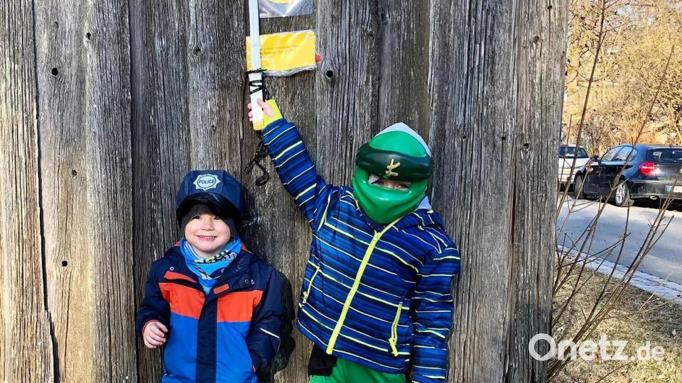 Die beiden Brüder Anton (6 Jahre) und Philip (3 Jahre) sind als Polizist und Ninja unterwegs. Bild: fvo
