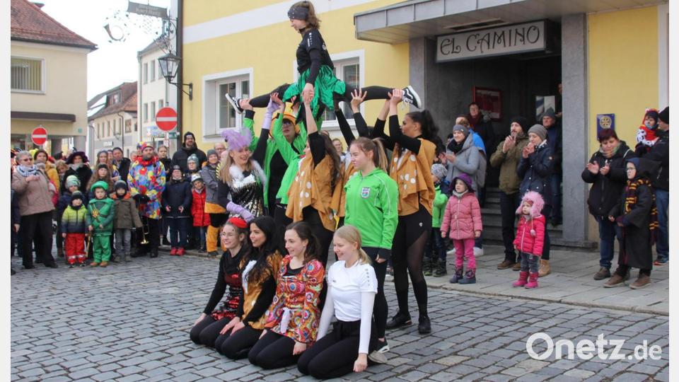 Die Gardemädchen in den unterschiedlichsten Altersstufen freute sich, wenigstens einmal im Fasching einen Auftritt zu haben. Bild: frd