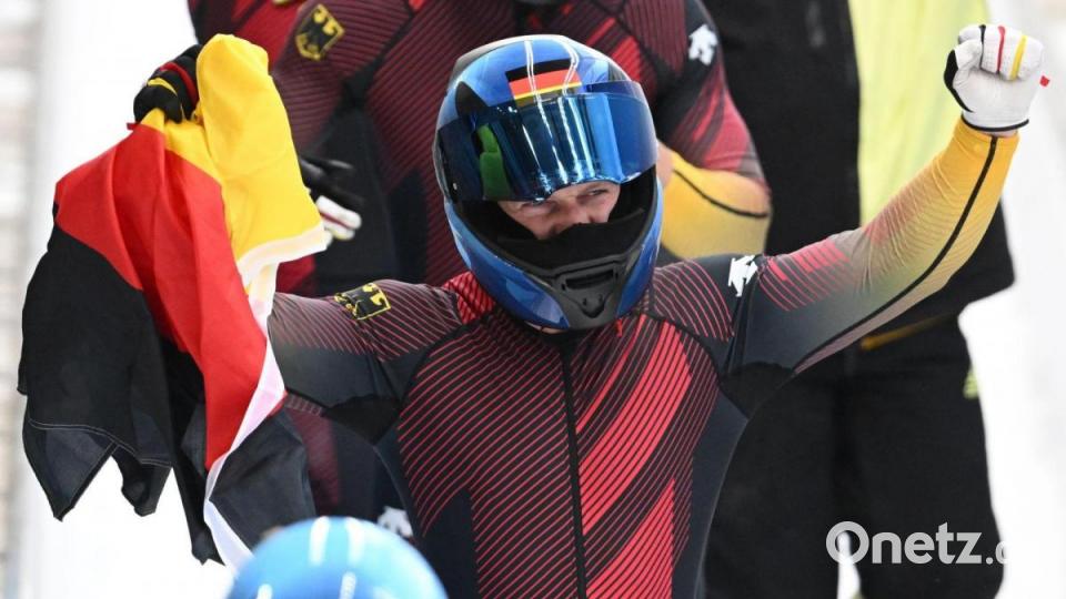 Francesco Friedrich holte auch Gold im Viererbob. Bild: Robert Michael/dpa-Zentralbild/dpa
