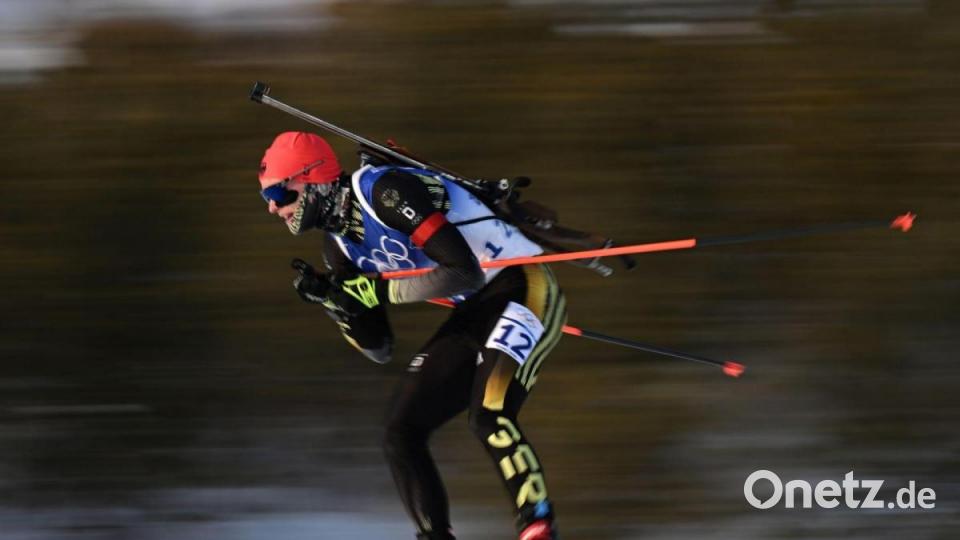 Biathlet Benedikt Doll wurde im Massenstart Achter. Bild: Hendrik Schmidt/dpa