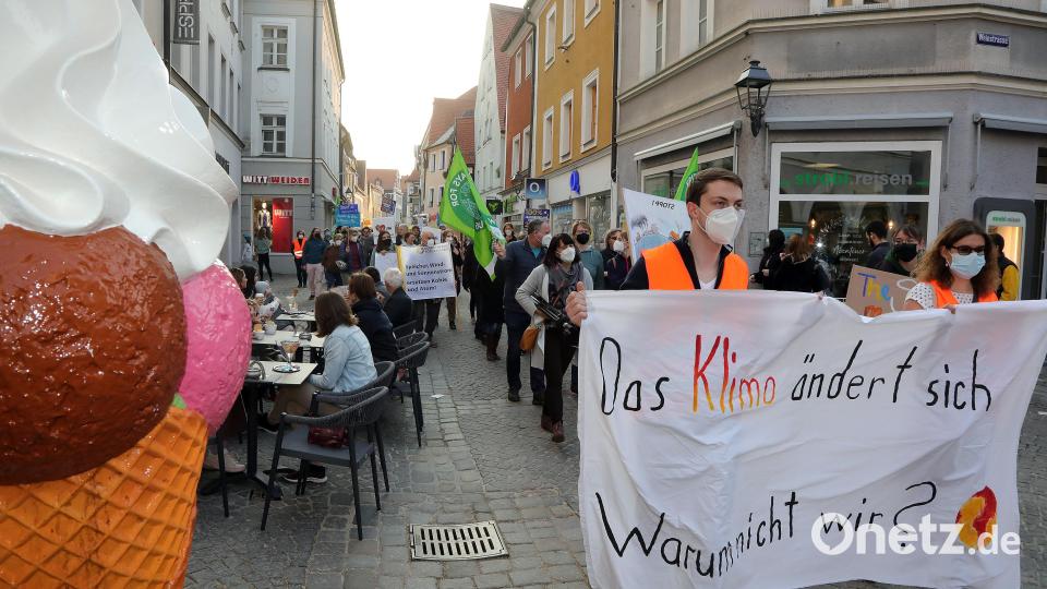 Fridays for future in der Fußgängerzone in Amberg beim zehnten globalen Klimastreik. Bild: Wolfgang Steinbacher