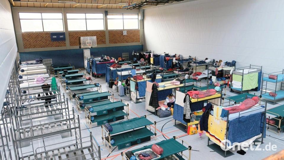In der Mehrzweckhalle Eschenbach kamen Menschen aus allen Teilen der Ukraine unter. Unser Bild zeigt die Halle vor dem Eintreffen der Geflüchteten. Archivbild: exb