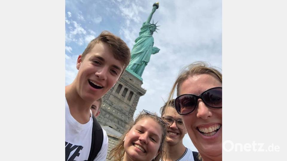 Immer ein Selfie wert - die Freiheitsstatue. Ein Bild vom Austausch 2019. Archivbild: privat