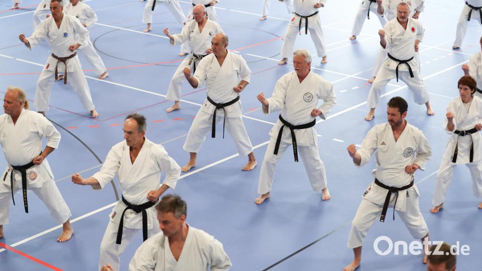 Vohenstraußer Karateka während einer Kata. Bild: dob
