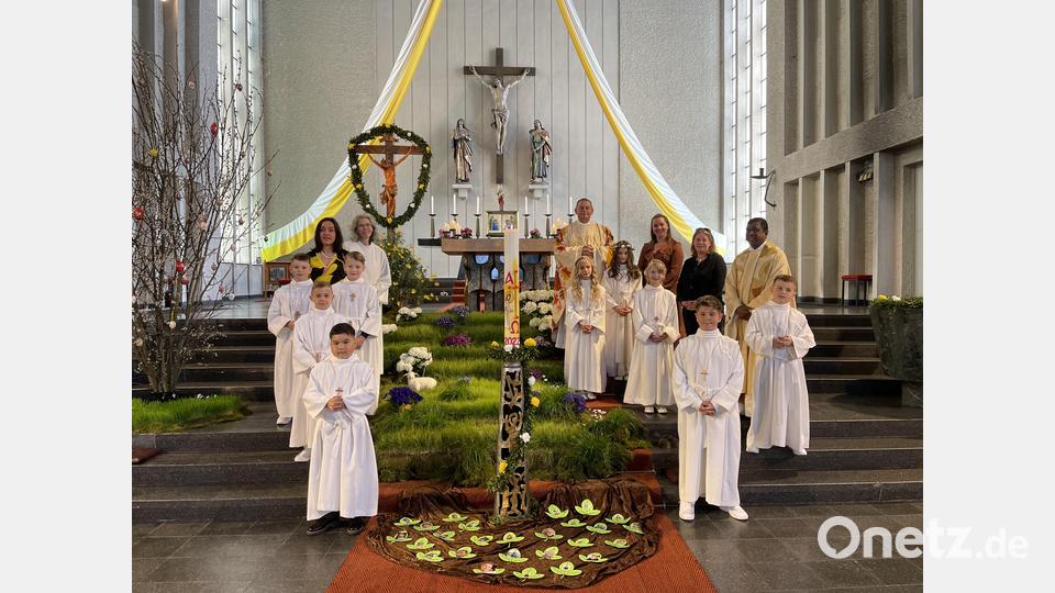 Die Erstkommunionkinder der Pfarrei St. Elisabeth. Bild: Thomas Schiller/exb