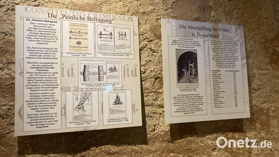 Schautafeln erzählen auch, was genau unter der &quot;peinlichen Befragung&quot; zu verstehen war. Bild: aks
