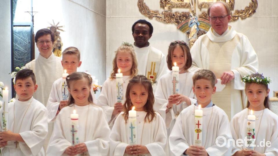 Die Kinder vom Kommuniontag Christi Himmelfahrt. Bild: e
