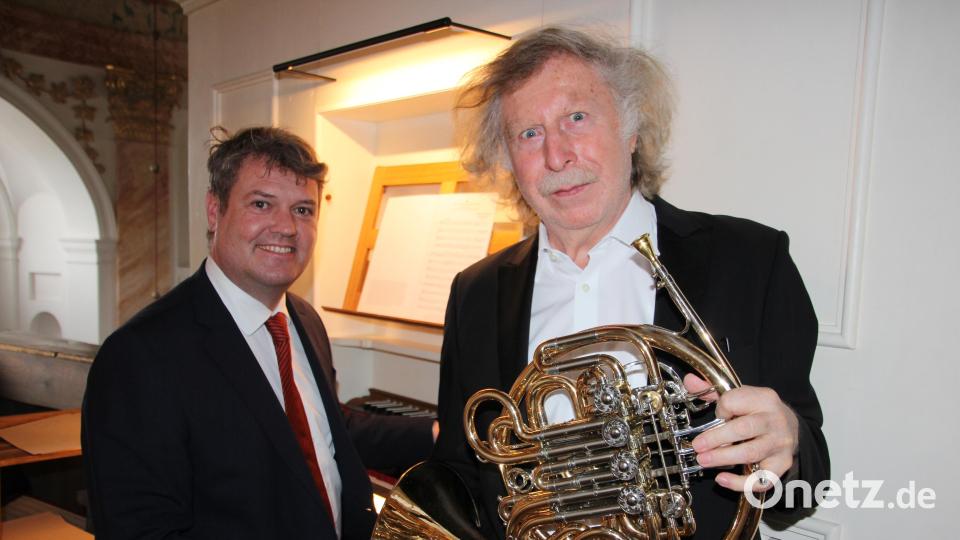 Marrin Bernreuther (links) und Hornist Professor Wolfgang Gaag boten ein eindrucksvolles Benefiz-Konzert in der Kappl-Kirche. Bild: kro