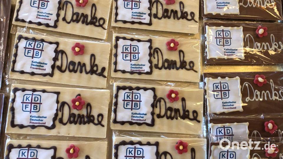 Die von der Bäckerei Rosner entworfene KDFB-Schokolade Bild: Sabine Schiml/exb