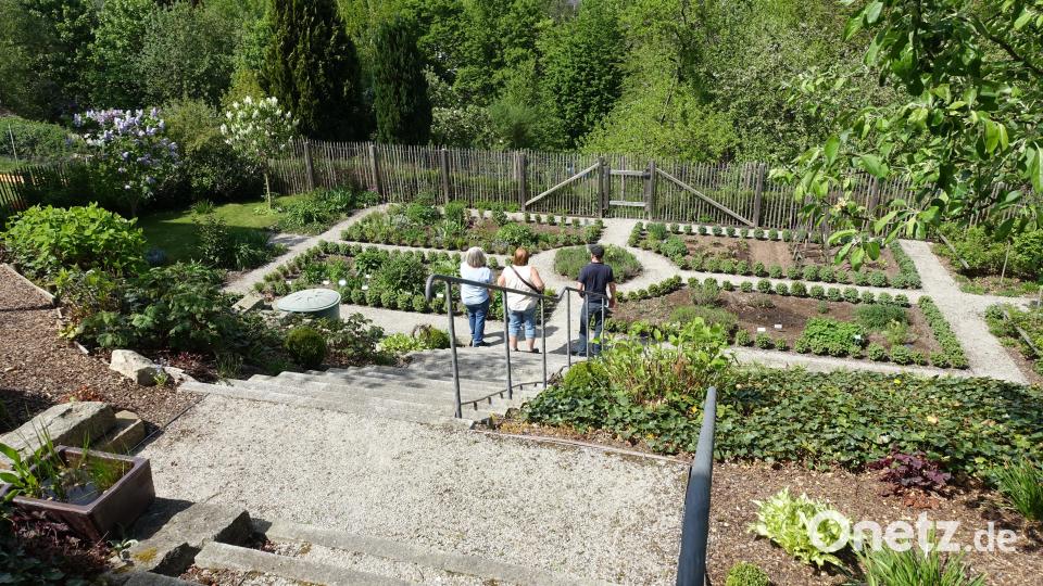 Gut gepflegt ist der Bauern- und Kräutergarten des Heimatvereins Eschenbach am Hang hinter dem Taunbnschusterhaus Bild: ui