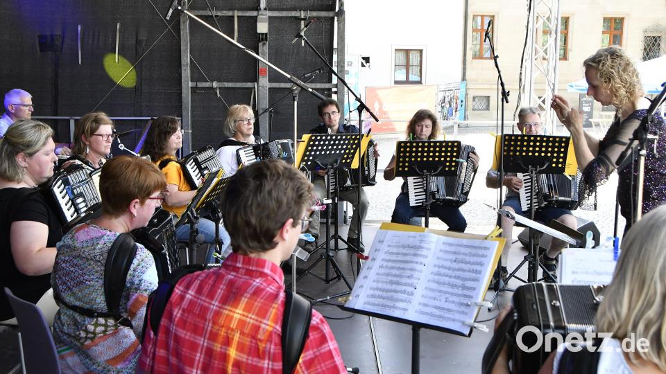 Das Akkordeonorchester Hersbruck kann nicht nur Mozart, sondern auch Abba. Mamma mia! Bild: Petra Hartl