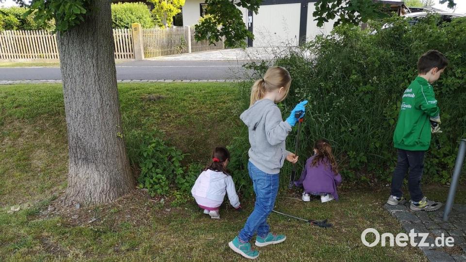 Müll-Sammelaktion der Grundschule Krummennaab. Bild: Grundschule Krummennaab/exb