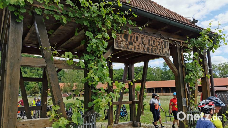 Das Thüringer Weintor repräsentiert den Eingang in das Weingebiet Saale-Unstrut Bild: hzi