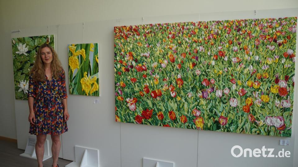 Großformatige Bilder mit pastosem Farbauftrag sind Katharina Gierlachs künstlerische Ausdrucksweise. Bild: wel
