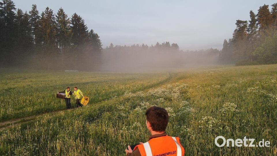 Arbeit der Rehkitzrettung. Bild: lei